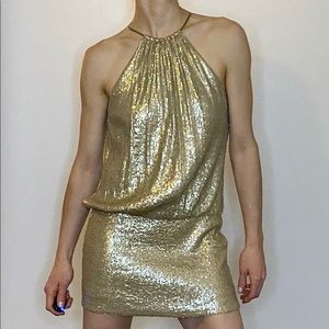 Caché Gold Mini Dress